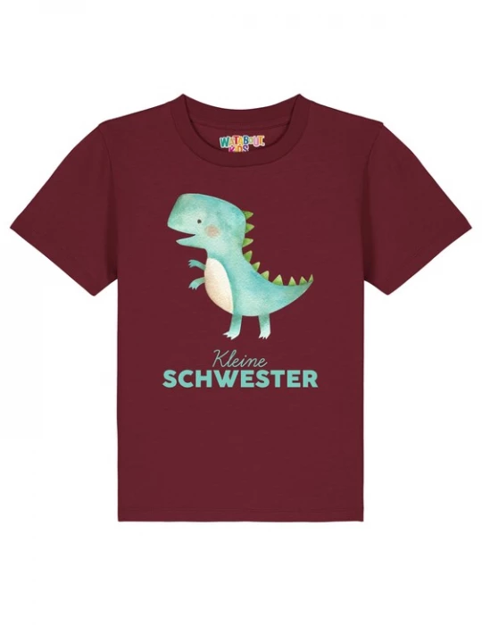 Foto van product watabout.kids Shirt 'Dinosaurier 03 Kleine Schwester' mintgroen / bordeaux