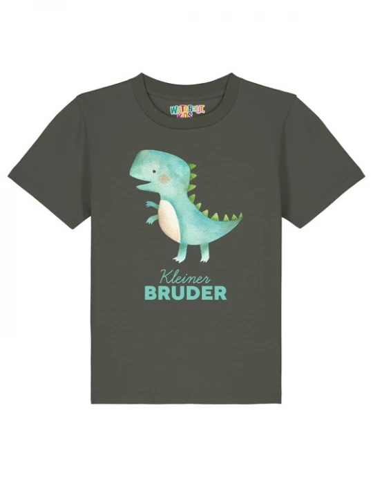Foto van product watabout.kids Shirt 'Dinosaurier 03 Kleiner Bruder' kaki / mintgroen