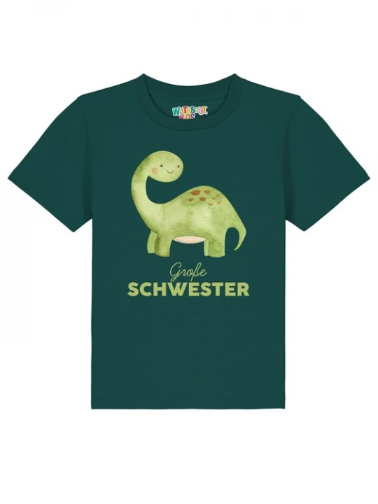 Foto van product watabout.kids Shirt 'Dinosaurier 04 Große Schwester' lichtgroen / donkergroen