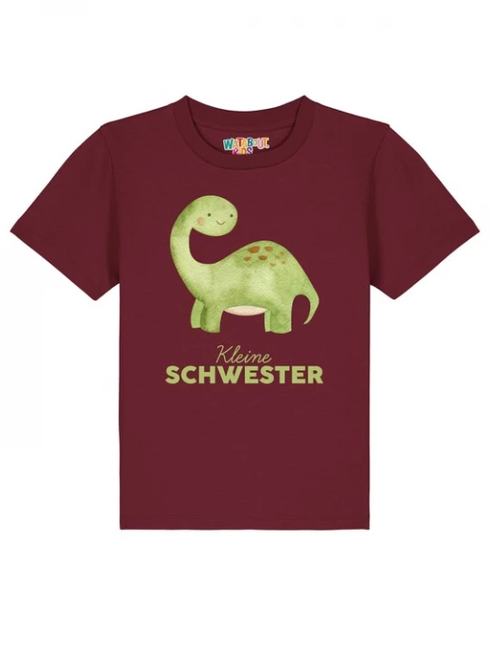 Foto van product watabout.kids Shirt 'Dinosaurier 04 Kleine Schwester' beige / groen / bordeaux