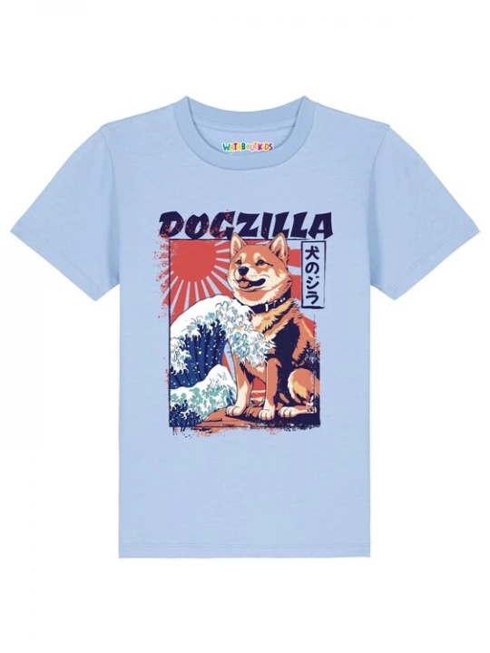 Foto van product watabout.kids Shirt 'Dogzilla' lichtblauw / gemengde kleuren