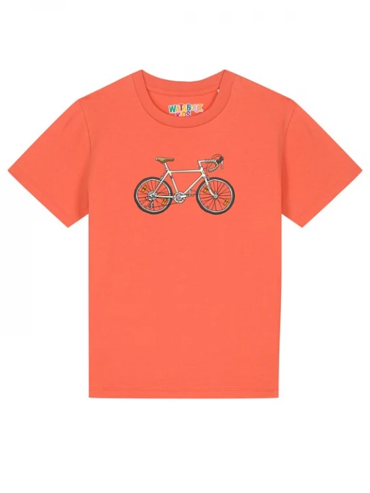 Foto van product watabout.kids Shirt 'Doodle Bike' lichtgrijs / donkergrijs / koraal / wolwit
