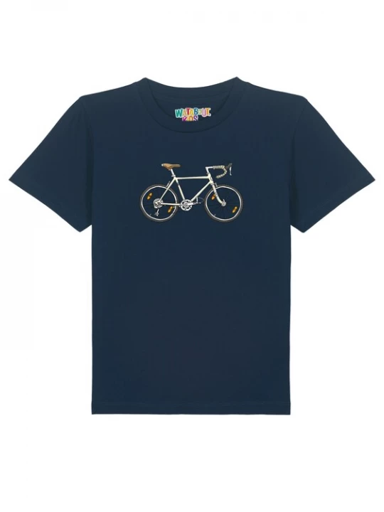 Foto van product watabout.kids Shirt 'Doodle Bike' navy / grijs / oranje / wolwit
