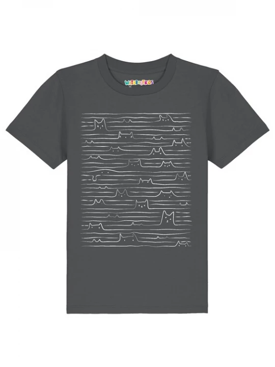 Foto van product watabout.kids Shirt 'Doodle Cats' antraciet / wit