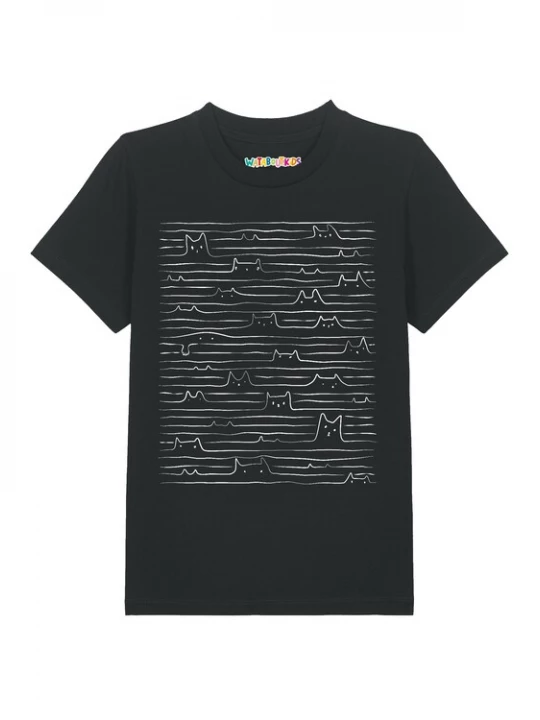 Foto van product watabout.kids Shirt 'Doodle Cats' zwart / wit