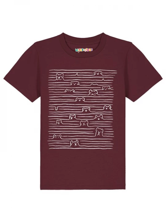 Foto van product watabout.kids Shirt 'Doodle Dogs' bordeaux / wit