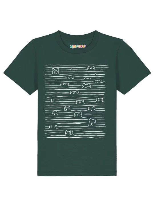 Foto van product watabout.kids Shirt 'Doodle Dogs' donkergroen / wit