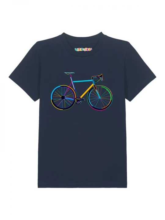 Foto van product watabout.kids Shirt 'Fahrrad by night' navy / neonblauw / geel / zwart