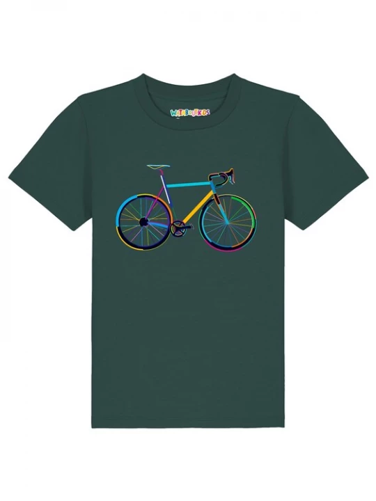 Foto van product watabout.kids Shirt 'Fahrrad by night' neonblauw / geel / donkergroen / zwart