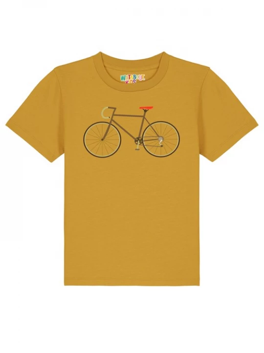 Foto van product watabout.kids Shirt 'Fahrrad' chocoladebruin / oker / rood / zwart