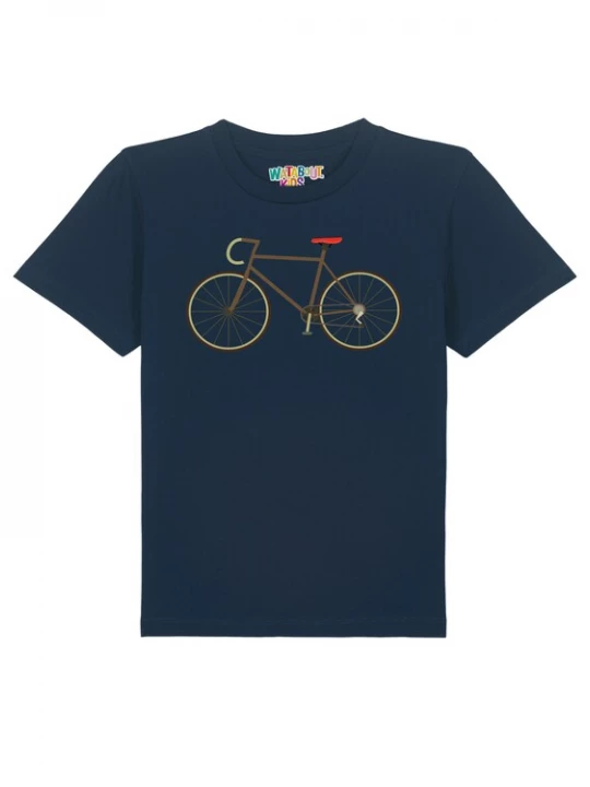 Foto van product watabout.kids Shirt 'Fahrrad' navy / bruin / mokka / rood