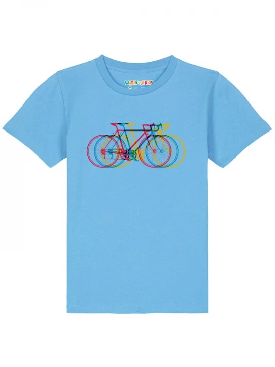 Foto van product watabout.kids Shirt 'Fahrräder' blauw / aqua / geel / rood