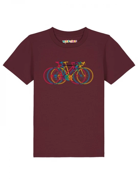 Foto van product watabout.kids Shirt 'Fahrräder' blauw / donkergeel / rood / bordeaux