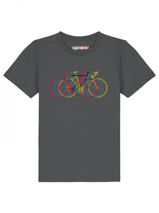Foto van product watabout.kids Shirt 'Fahrräder' donkergeel / antraciet / petrol / rood