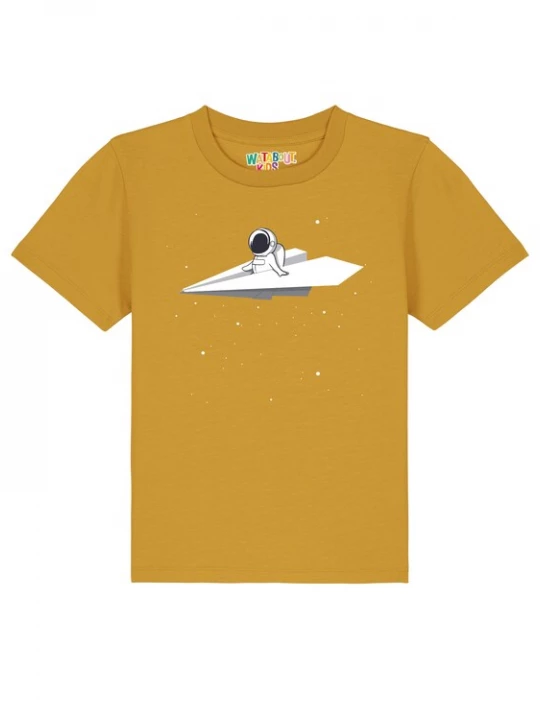Foto van product watabout.kids Shirt 'Fly Me To The Moon' oker / rookgrijs / zwart / wit