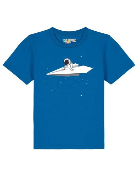 Foto van product watabout.kids Shirt 'Fly Me To The Moon' royal blue / koningsblauw / grijs / wit