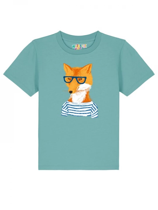 Foto van product watabout.kids Shirt 'Fuchs' blauw / turquoise / oranje / wit