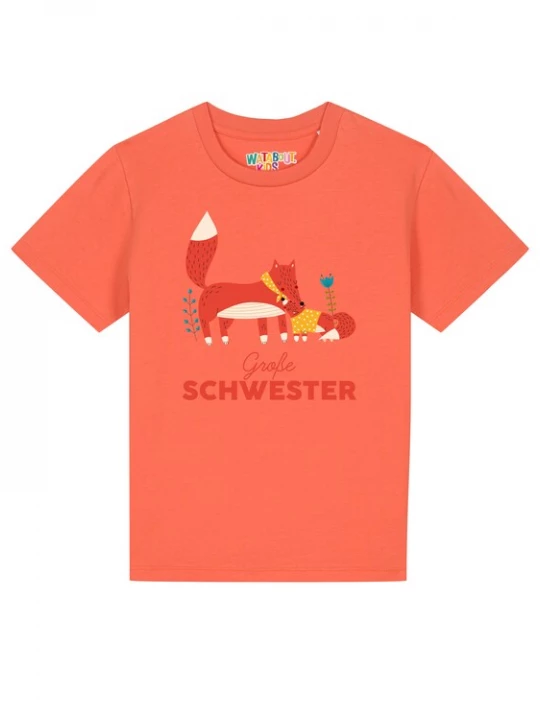 Foto van product watabout.kids Shirt 'Fuchs Große Schwester' beige / blauw / geel / oranje