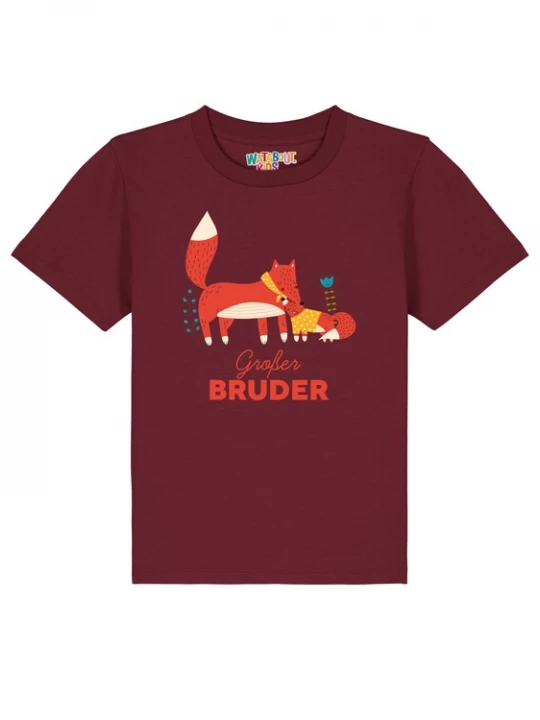 Foto van product watabout.kids Shirt 'Fuchs Großer Bruder' blauw / geel / kreeft / bordeaux