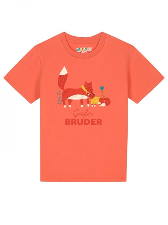 Foto van product watabout.kids Shirt 'Fuchs Großer Bruder' blauw / geel / oranje / wit