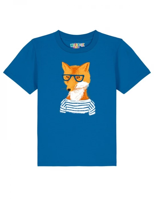 Foto van product watabout.kids Shirt 'Fuchs' royal blue / koningsblauw / oranje / wit