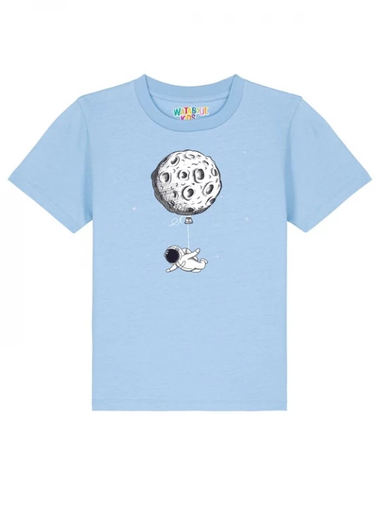 Foto van product watabout.kids Shirt 'Funny Spaceman' lichtblauw / zwart / wit