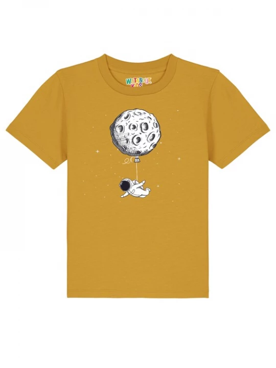 Foto van product watabout.kids Shirt 'Funny Spaceman' oker / stone grey / zwart / wit