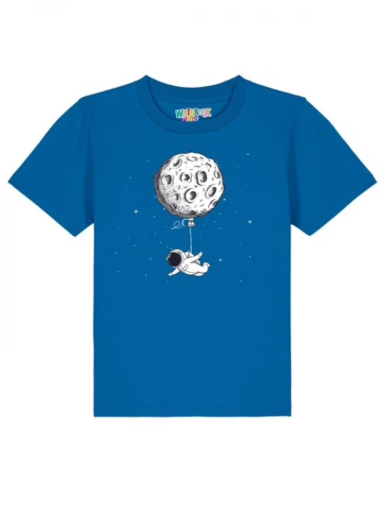 Foto van product watabout.kids Shirt 'Funny Spaceman' royal blue / koningsblauw / grijs / zwart / wit