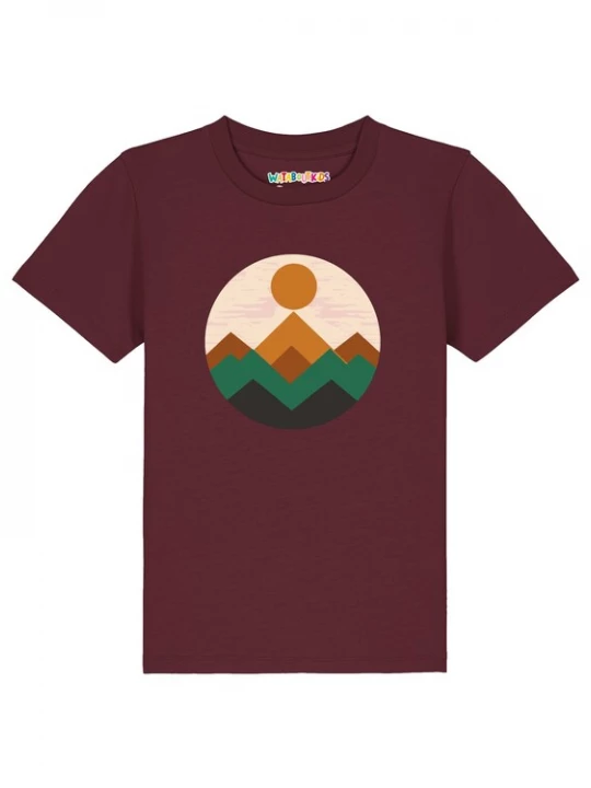 Foto van product watabout.kids Shirt 'Geometric Landscape 2' bruin / donkergroen / wijnrood / zwart
