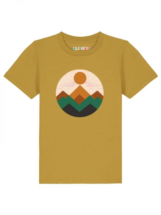 Foto van product watabout.kids Shirt 'Geometric Landscape 2' bruin / mosterd / groen / zwart