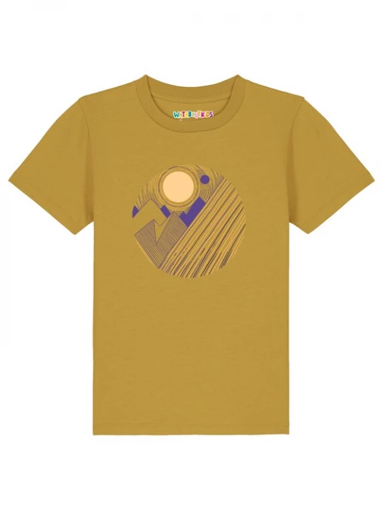 Foto van product watabout.kids Shirt 'Geometric Landscape 3' oker / citroengeel / lila