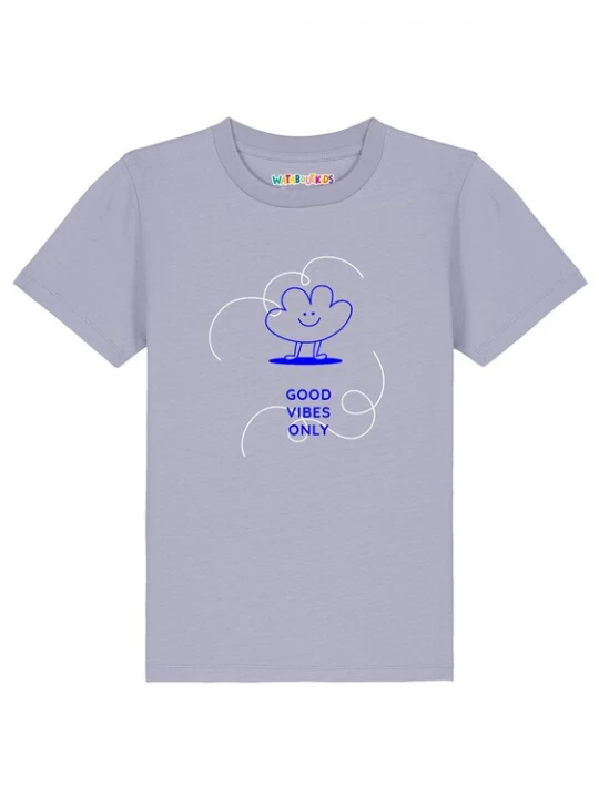 Foto van product watabout.kids Shirt 'Good vibes only' blauw / duifblauw / wit