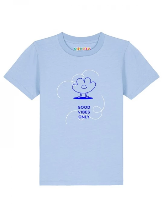 Foto van product watabout.kids Shirt 'Good vibes only' blauw / lichtblauw / wit