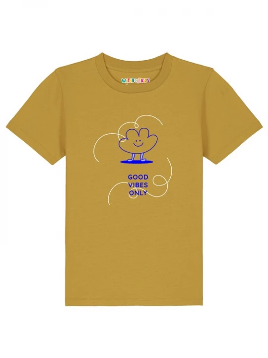 Foto van product watabout.kids Shirt 'Good vibes only' blauw / oker / wit