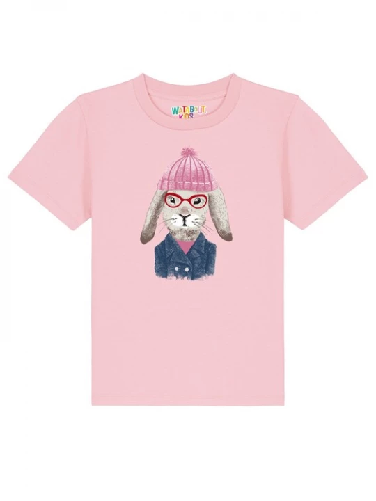 Foto van product watabout.kids Shirt 'Hase' blauw / grijs / rosa / wit