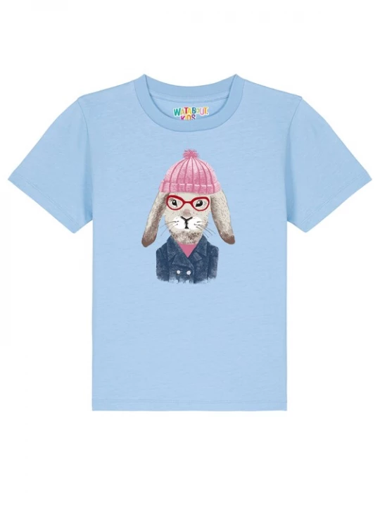 Foto van product watabout.kids Shirt 'Hase' lichtblauw / donkerblauw / stone grey / eosine