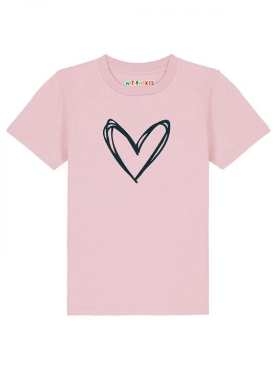 Foto van product watabout.kids Shirt 'Herzi' rosa / zwart