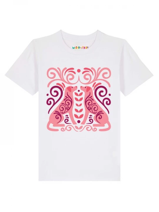 Foto van product watabout.kids Shirt 'Hundeliebe' lila / pink / wit