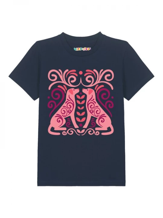 Foto van product watabout.kids Shirt 'Hundeliebe' navy / pink / lichtroze