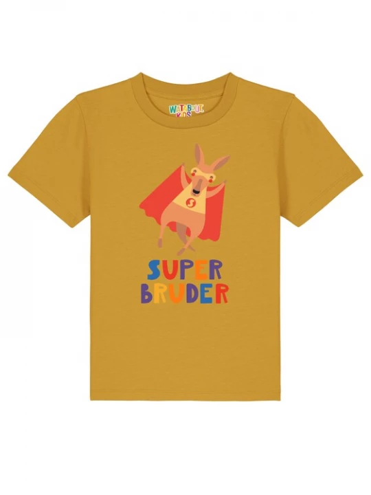 Foto van product watabout.kids Shirt 'Känguru Superbruder' blauw / oker / lila / oranje