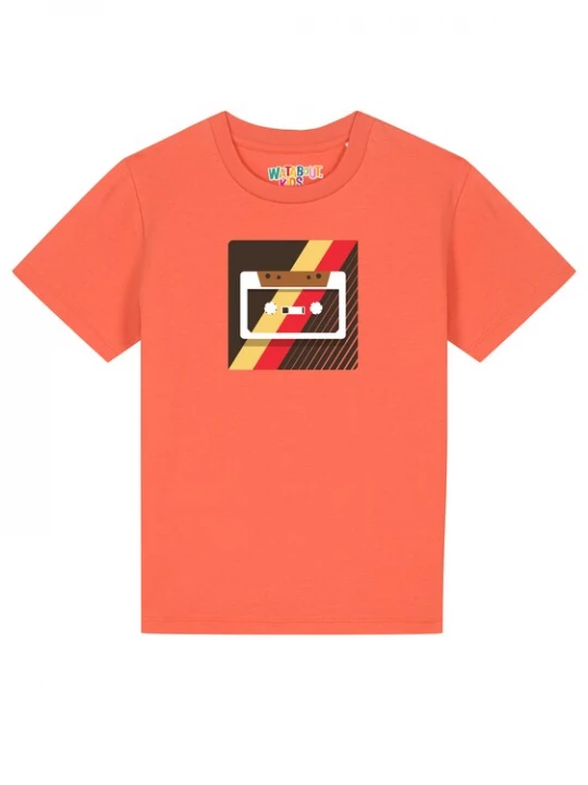 Foto van product watabout.kids Shirt 'Kassette' curry / oranje / zwart / wit