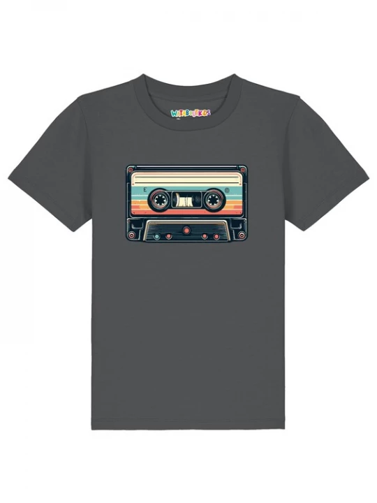 Foto van product watabout.kids Shirt 'Kassette' turquoise / antraciet / oranje / zwart