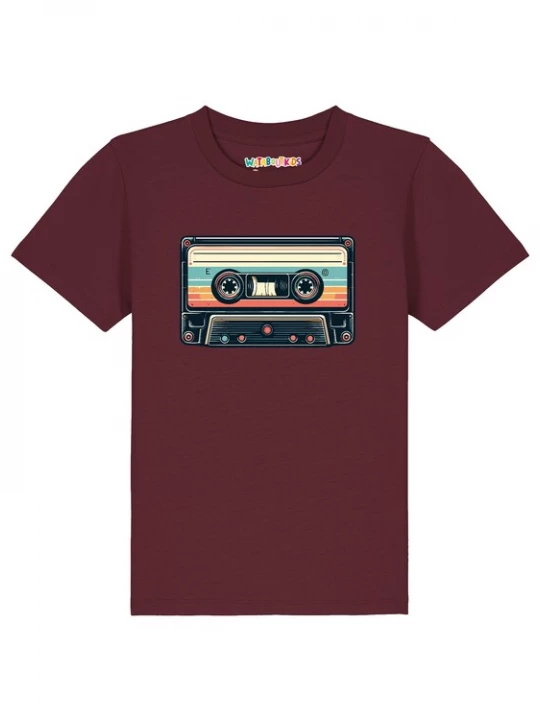 Foto van product watabout.kids Shirt 'Kassette' turquoise / mandarijn / bordeaux / zwart