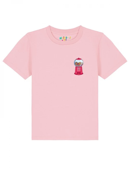 Foto van product watabout.kids Shirt 'Kaugummiautomat' lichtblauw / limoen / rosa / vuurrood