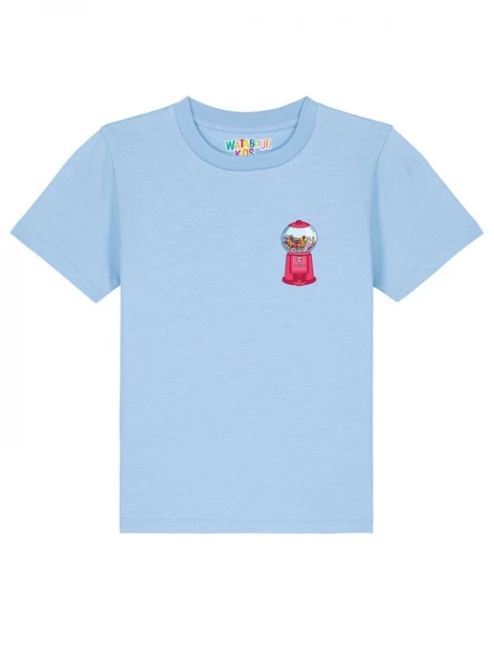 Foto van product watabout.kids Shirt 'Kaugummiautomat' lichtblauw / rood