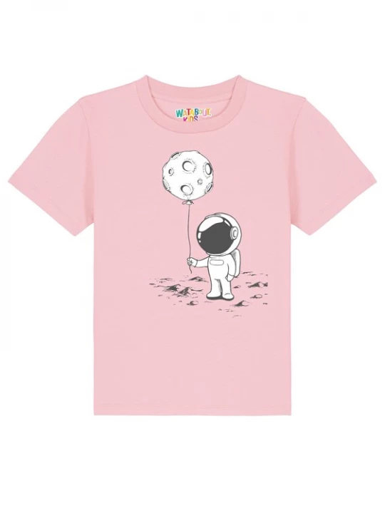 Foto van product watabout.kids Shirt 'Kleiner Astronaut mit Luftballon' lichtgrijs / rosa / zwart / wit