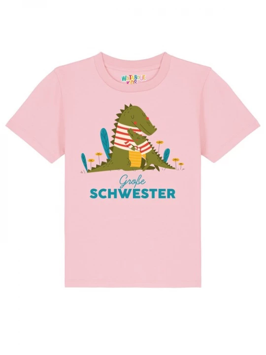 Foto van product watabout.kids Shirt 'Krokodil Große Schwester' gemengde kleuren / rosa