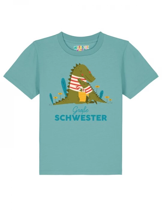 Foto van product watabout.kids Shirt 'Krokodil Große Schwester' turquoise