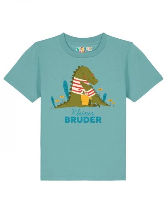 Foto van product watabout.kids Shirt 'Krokodil Kleiner Bruder' turquoise