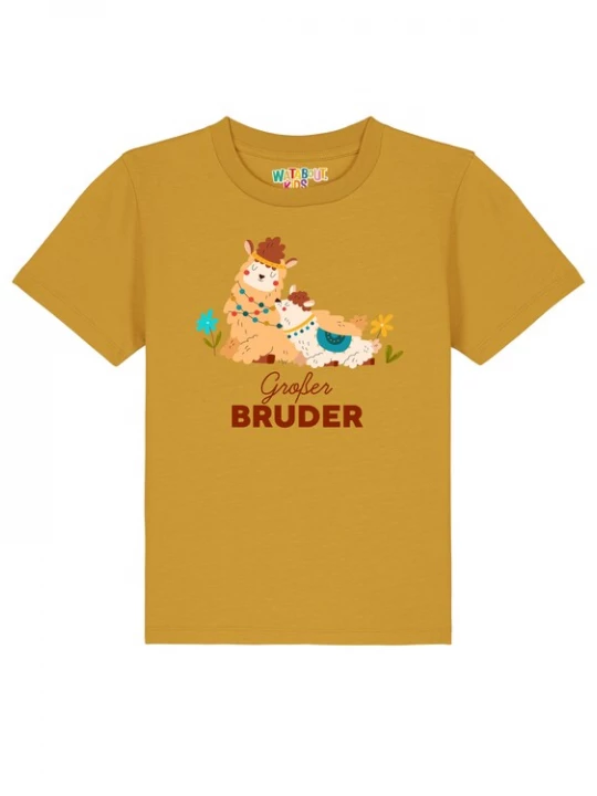 Foto van product watabout.kids Shirt 'Lama Großer Bruder' oker / gemengde kleuren